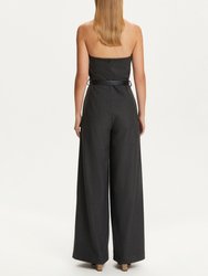 Belted Striped Jumpsuit