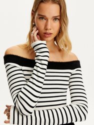 Boat Neck Knit Sweater