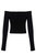Boat Neck Knitwear Sweater - Black