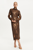 Bronze Effect Knit Midi Dress - Dark Brown