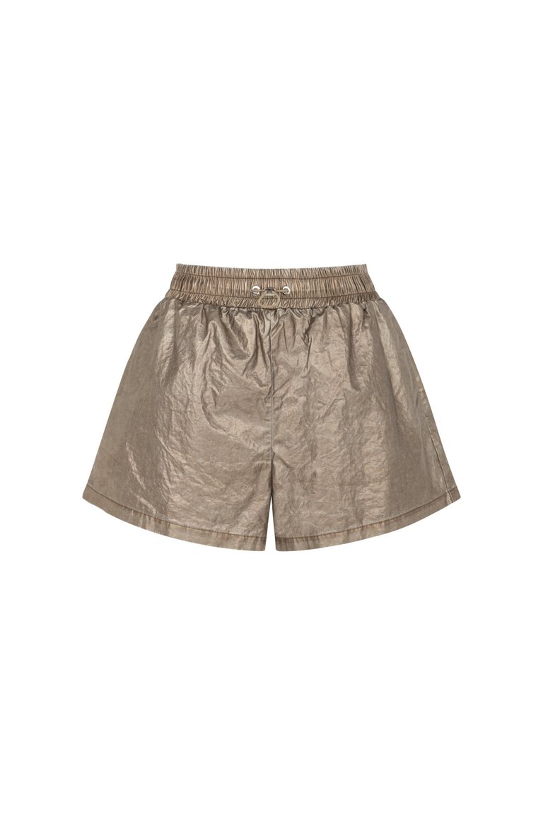 Bronze Metallic Mini Shorts - Copper