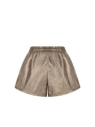 Bronze Metallic Mini Shorts