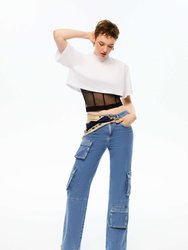 Chain and Scarf Jeans - Blue