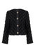 Collarless Tassel Textured Jacket