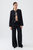 Collarless Tassel Textured Jacket - Black