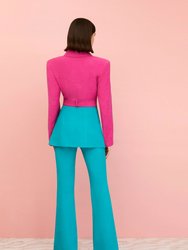 Color Block Double Breasted Jacket