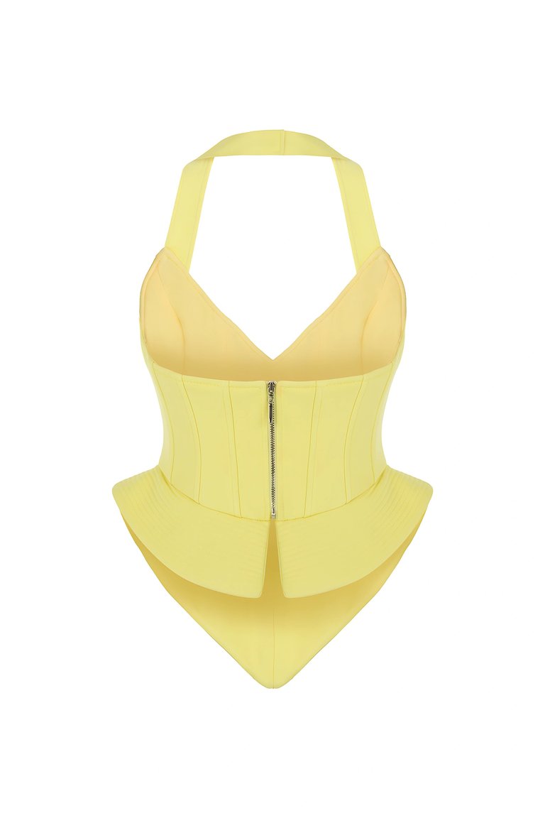 Corset Style Crop Top - Yellow