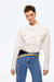 Cropped Shirt With Shoulder Pads - Ecru