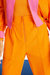 Cuffed Corduroy Pants - Orange
