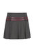 Double Belted Pleated Mini Skirt - Gray