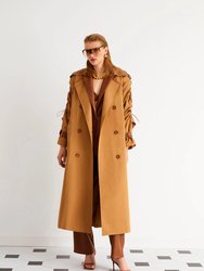 Double-Breasted Trench Coat - Multi-Colored