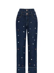 Double Waist Accessory Detailed Jeans