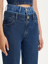 Double Waisted Two Tone Jeans
