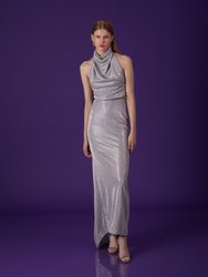 Draped Front Dress - Silver