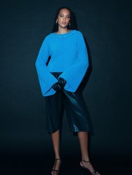 Embellished Knit Sweater - Blue