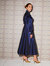 Embroidered Dress - Navy Blue