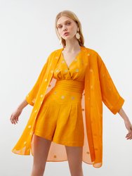 Embroidered Kimono - Orange