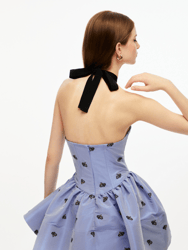 Embroidered Strapless Mini Dress