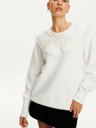 Embroidered Sweater - Ecru - Ecru