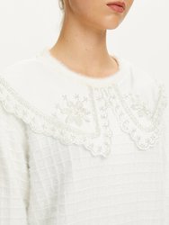 Embroidered Sweater - Ecru