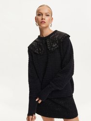 Embroidered Sweater - Ecru - Black