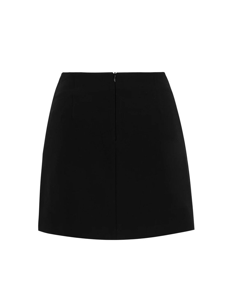 Eyelet Detailed Mini Skirt - Black