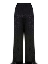 Feathered Pants - Lilac - Black