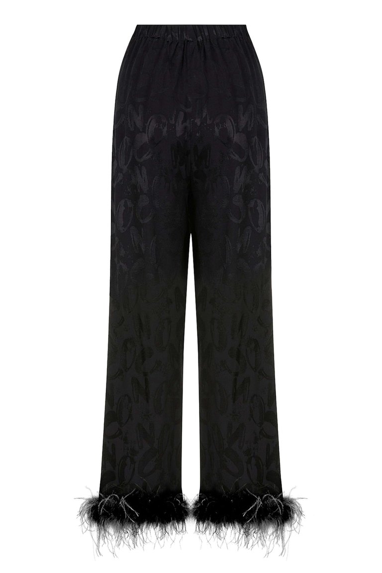 Feathered Pants - Lilac - Black