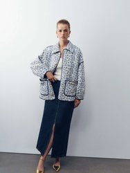 Floral Quilted Jacket - Multi-Colored
