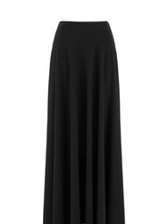 Flounced Long Skirt - Black