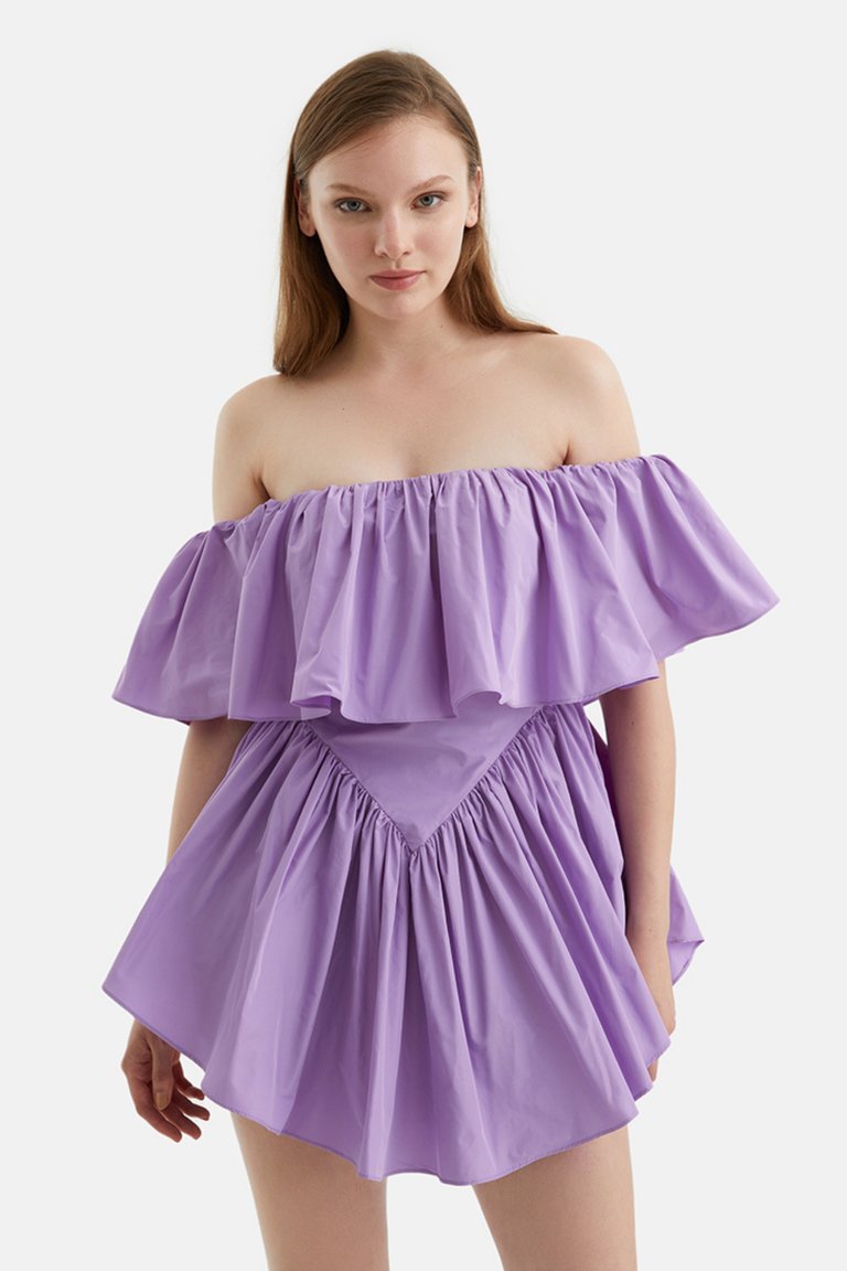 Flowy Mini Dress - Lilac - Lilac