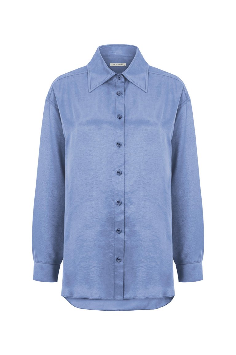 Flowy Oversized Shirt - Blue
