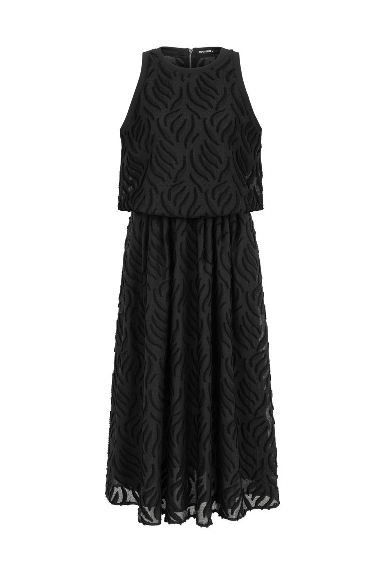 Halter Neck Maxi Dress - Black