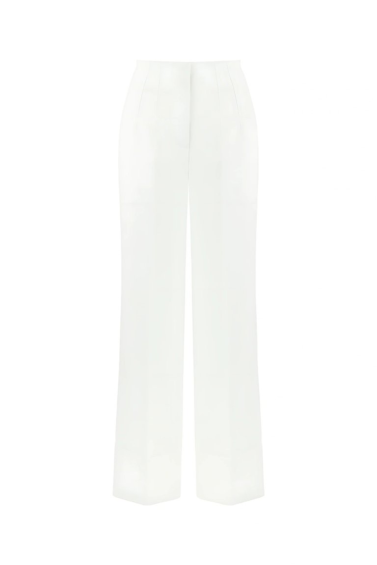 High Rise Palazzo Pants - Off-White