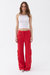 High Waist Cargo Pants - Red