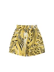 High Waist Printed Shorts - Multi-Colored