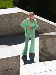 High-Waisted Flare Pants - Mint Green
