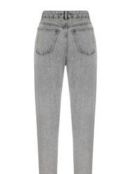 High-Waisted Jeans - Grey