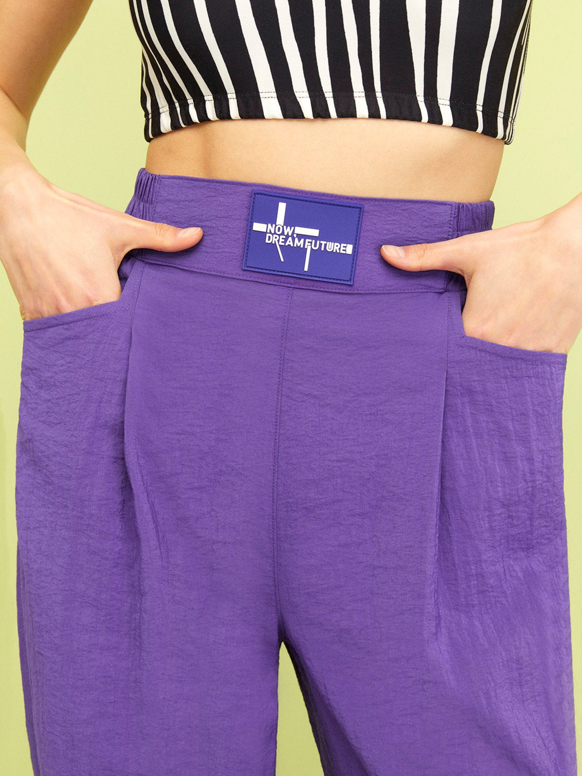 Nocturne Purple High-Waisted Jogging Pants