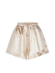 High-Waisted Mini Shorts - Gold - Gold