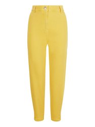 High-Waisted Mom Jeans - Yellow