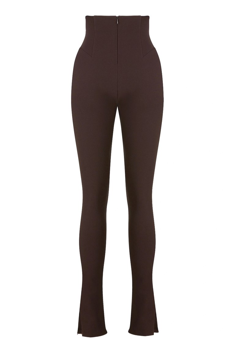 High-Waisted Pants - Brown