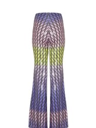 High-Waisted Printed Pants - Multi-Colored