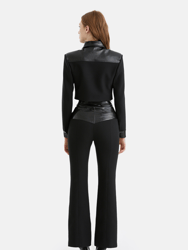 High-Waisted Slit Pants With Button Closure