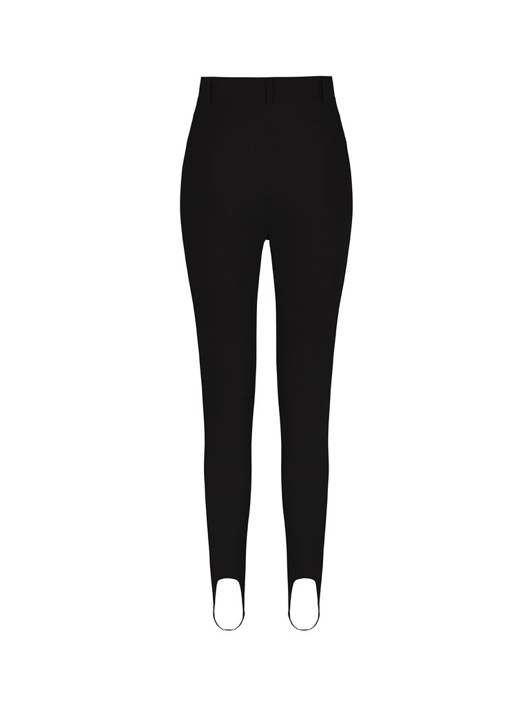 High-Waisted Stirrup Leggings - Black - Black