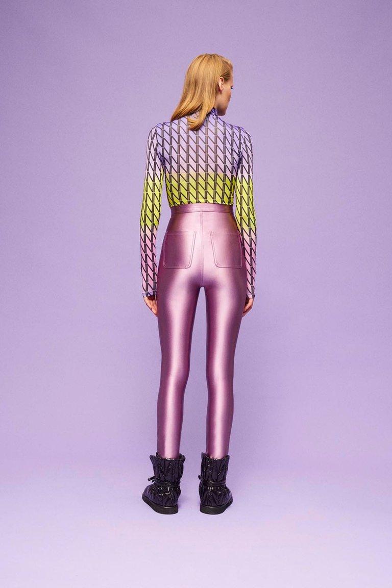 High-Waisted Stirrup Leggings - Lilac