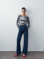High-Waisted Straight Jeans