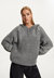 Hooded Knitted Sweater - Gray