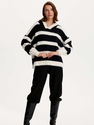 Hooded Oversize Sweater - Multi Colored