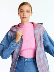 Hooded Plaid And Jean Jacket